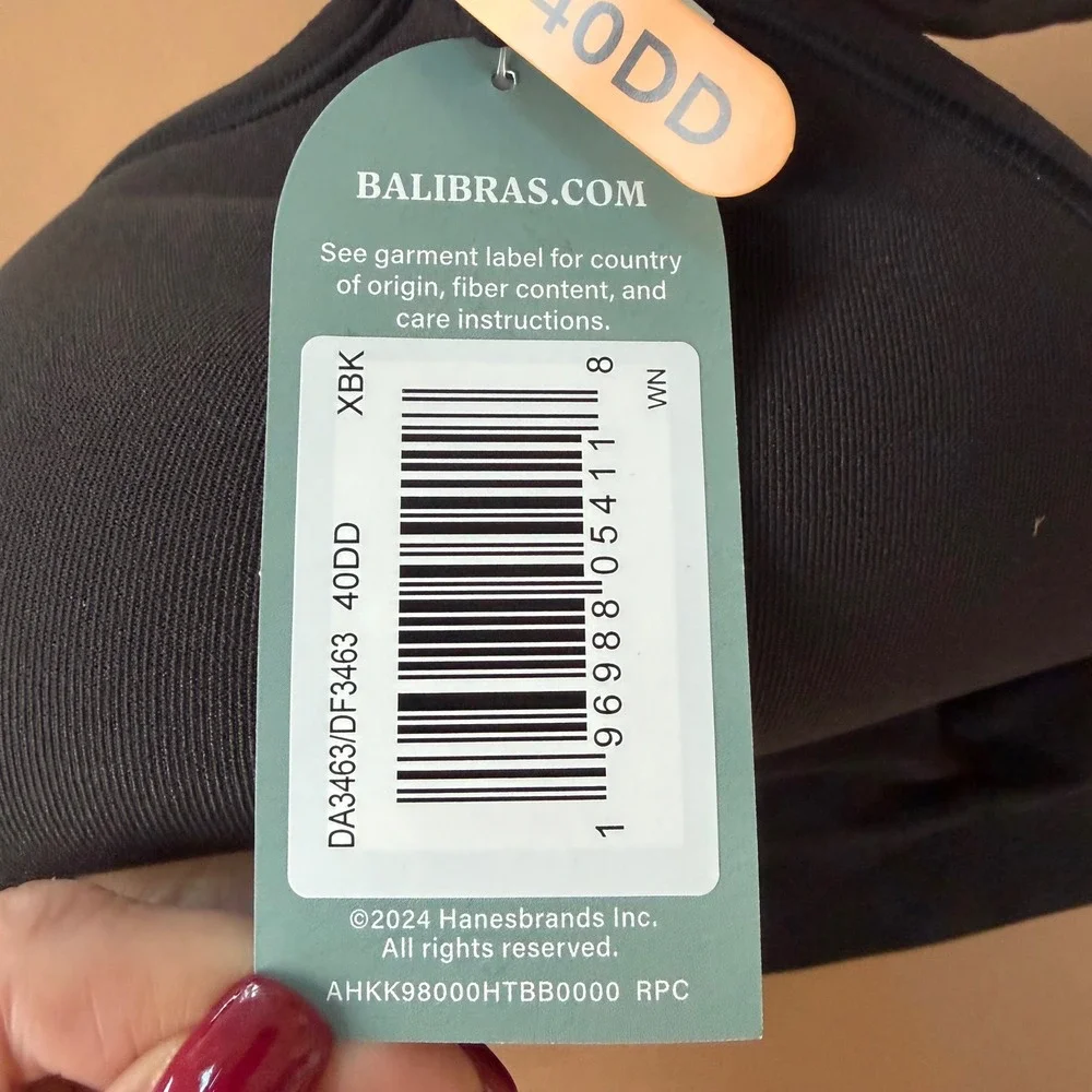 Bali Comfort Revolution 40DD Black Seamless 4 Way Stretch T-shirt Bra New